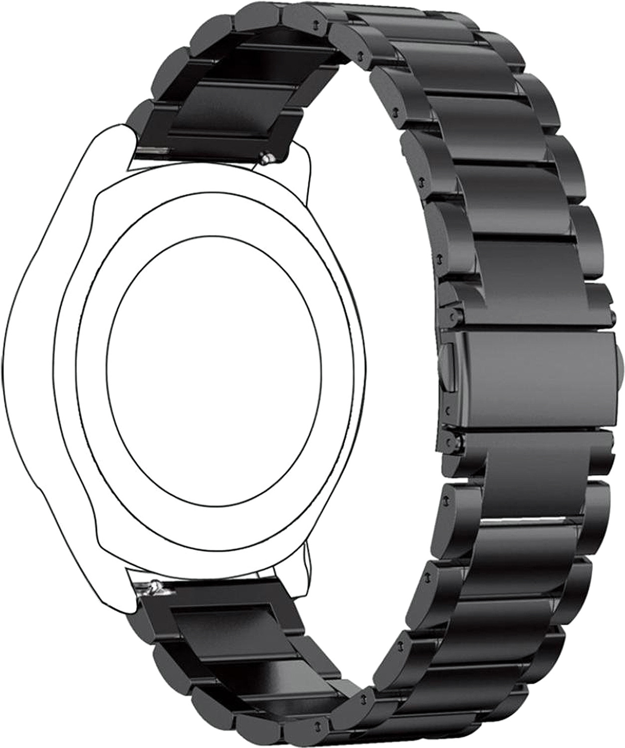 Image of ACM Watch Strap Metal for Fastrack Revoltt Fs1 Pro Smartwatch Belt Band Black 3776034 mm Stainless Steel Watch Strap
