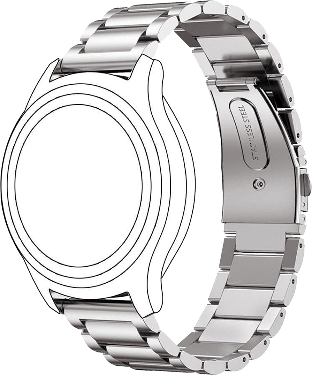 Image of ACM Watch Strap Metal for Fastrack Styler Fr2 Pro Smartwatch Belt Band Silver 3755038 mm Stainless Steel Watch Strap