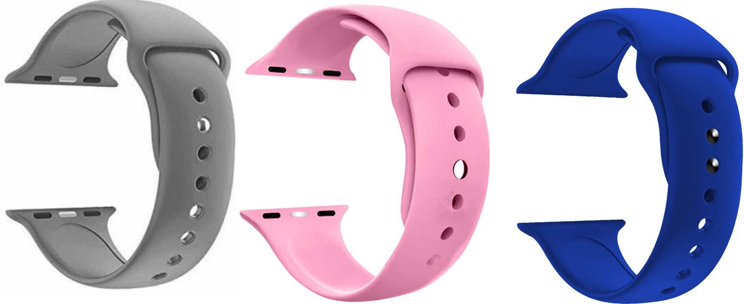 Antoj Smart Watch Strap Belt for Ultra Watch 49 mm, Series 8 / 7 45 mm, Series 6 / 5 / 4 44 mm, Series 3 / 2 / 1 42 mm, T800 Ultra, Watch 8 Ultra, i8 Pro Max, W26, T800.(grey,pink,royal blue) Smart Watch Strap