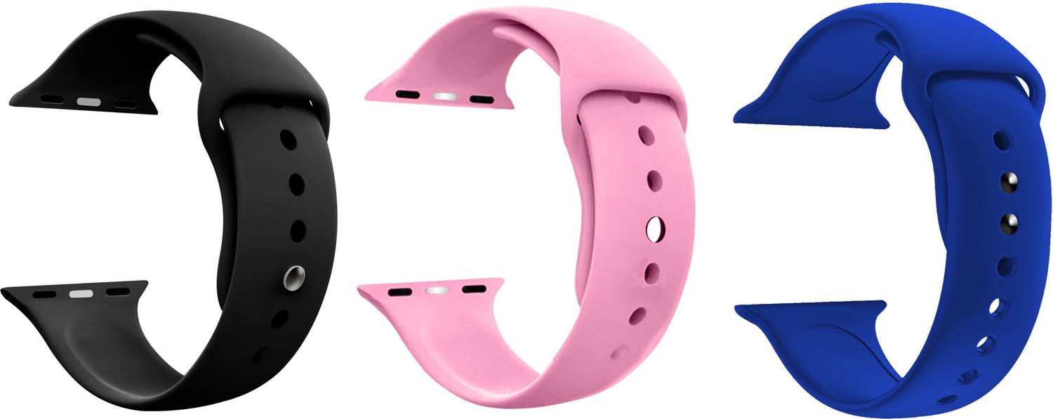 Antoj Smart Watch Strap Belt for Ultra Watch 49 mm, Series 8 / 7 45 mm, Series 6 / 5 / 4 44 mm, Series 3 / 2 / 1 42 mm, T800 Ultra, Watch 8 Ultra, i8 Pro Max, W26, T800.(black,pink,royal blue) Smart Watch Strap