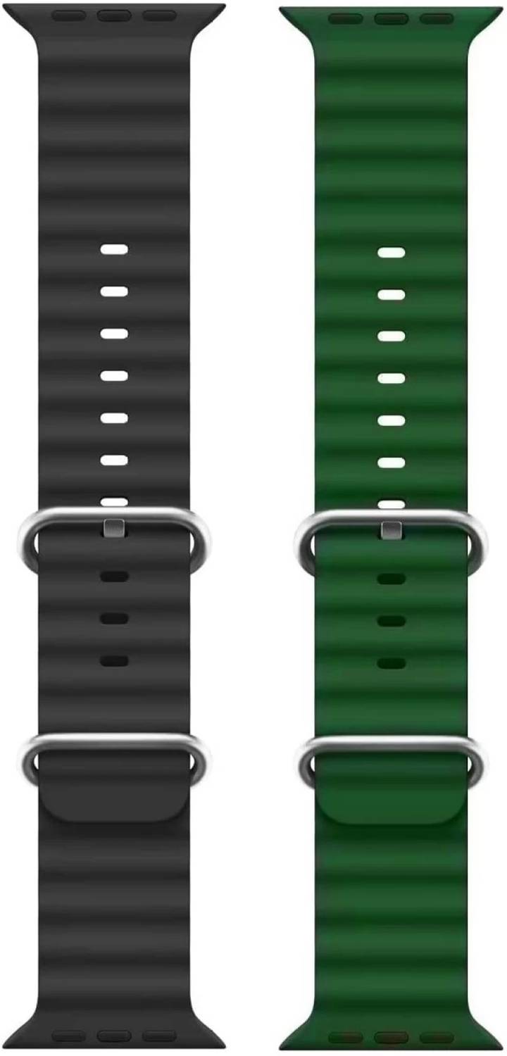 Priavy Grey & Green Blue silicon Smart Watch strap for iWatch Band Ultra 49mm/45mm/44mm/42mm Smart Watch Strap