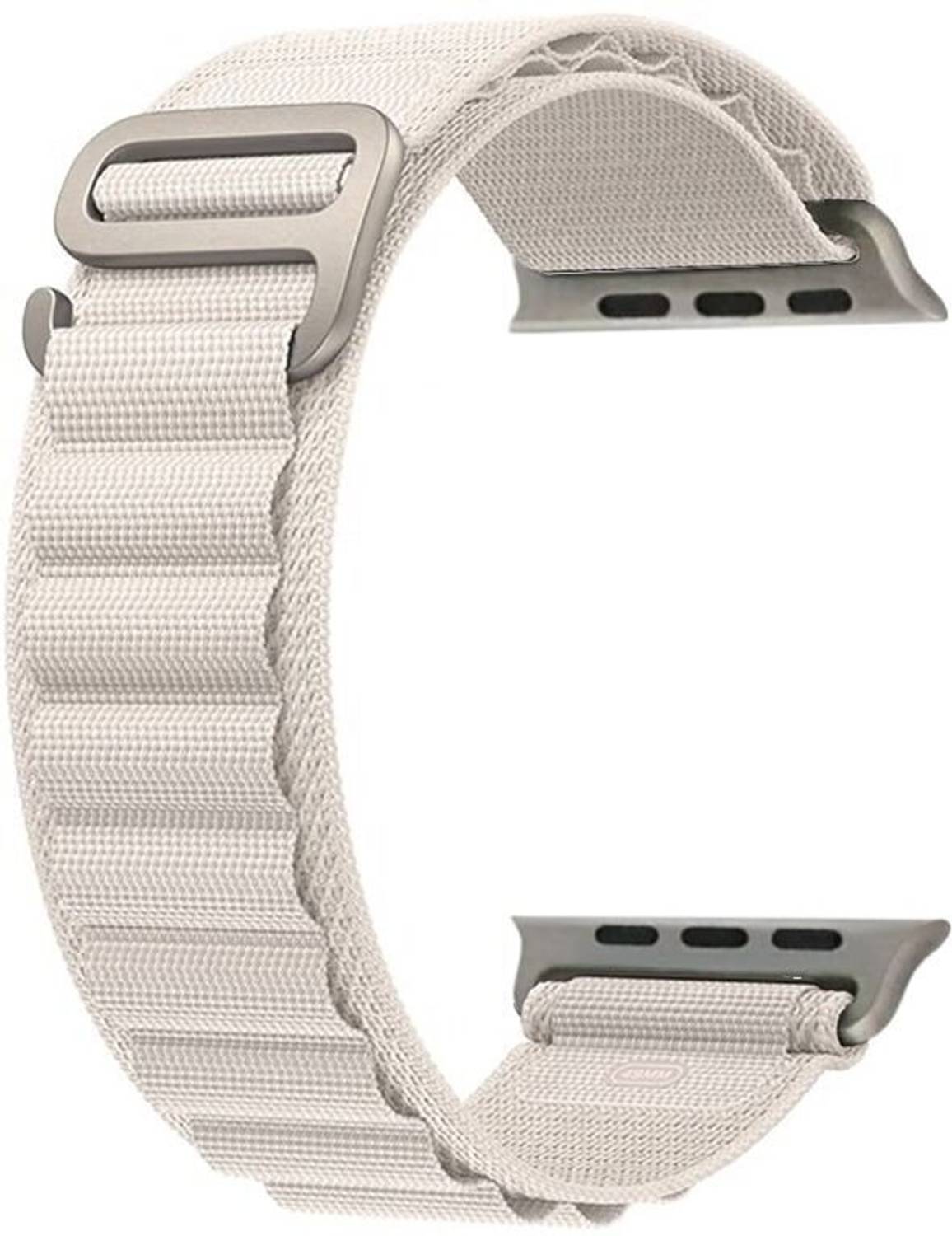 HiWatch 2.5 inch Alpine Loop Nylon Bands/Straps Compatible with Watch 49mm 45mm 44mm 42mm Men & Women, Adjustable Strap with Metal G-Hook Premium Strap in white color for iWatch Ultra Series SE 8 7 6 5 4 3 2 1 (Only Alpine Loop Strap for Apple iWatch, Watch NOT Included) Smart Watch Strap
