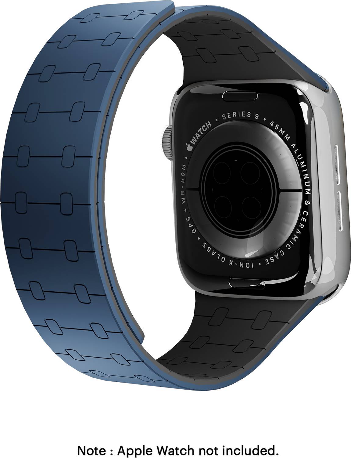 DailyObjects 13 cm Blue Lightweight Velour Snap On Smartwatch Wrist Band/Straps | Compatible With Apple Watchbands (42/44/45/49mm) | High Strength Silicone With Water Resistant Material | Magnetic Closure | Adjustable Strap For Apple Ultra iWatch Series SE 9 8 7 6 5 4 3 2 1 Smart Watch Strap