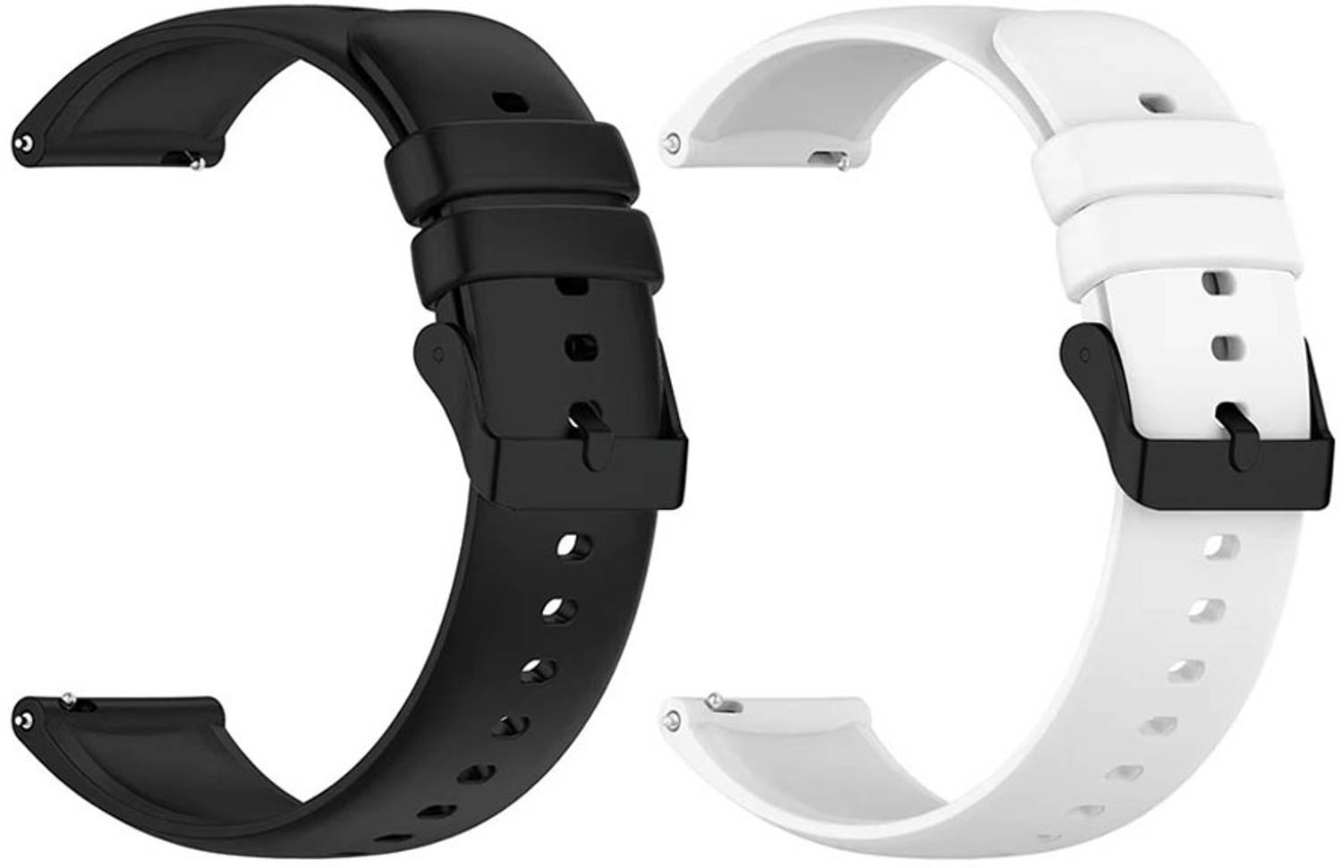 AOnes Pack of 2 Watch Strap Silicone Classic Belt for Ticwatch E3 Smart Watch Strap