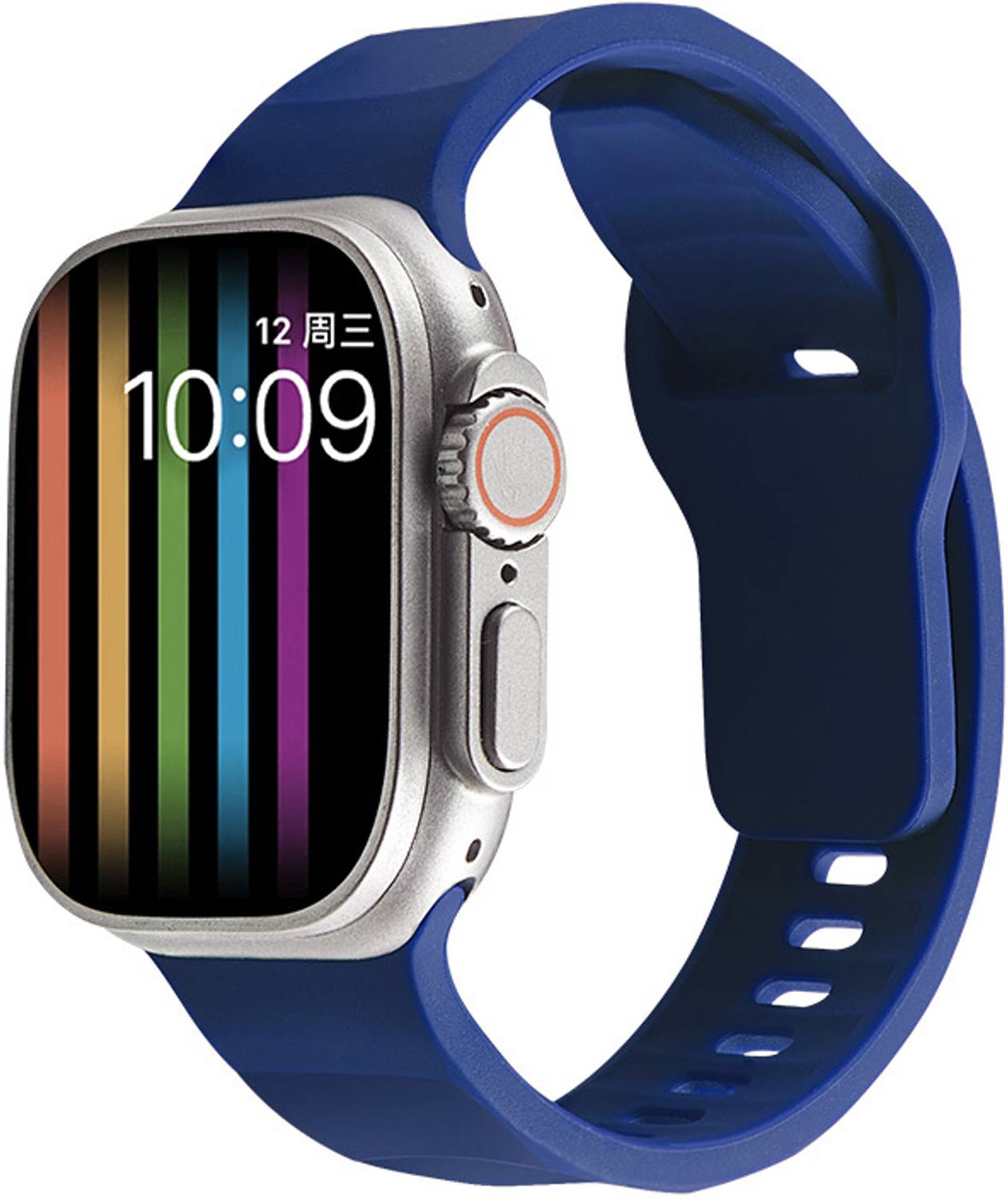 KICKSTORM Premium Flexfit Silicone Band Adjustable Sport Breathable Strap (Watch Not Included) Sweatproof & Adjustable Watch Strap Ultra1/Ultra2/ 9/8/7/6/5/4/3/2/1/SE Compatible For Strap 49mm /45mm/44mm/42mm Smart Watch Strap Smart Watch Strap