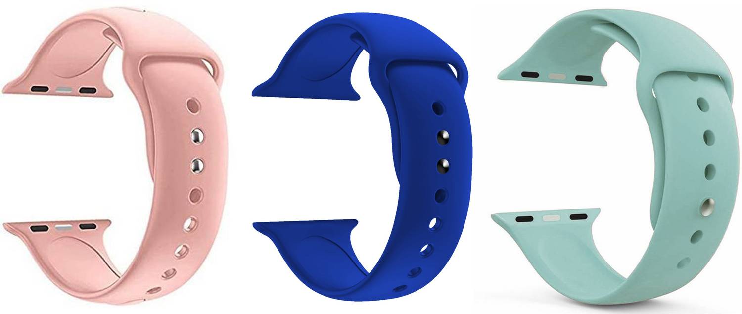 Antoj Smart Watch Strap Belt for Ultra Watch 49 mm, Series 8 / 7 45 mm, Series 6 / 5 / 4 44 mm, Series 3 / 2 / 1 42 mm, T800 Ultra, Watch 8 Ultra, i8 Pro Max, W26, T800.(peach,royal blue,sky blue) Smart Watch Strap