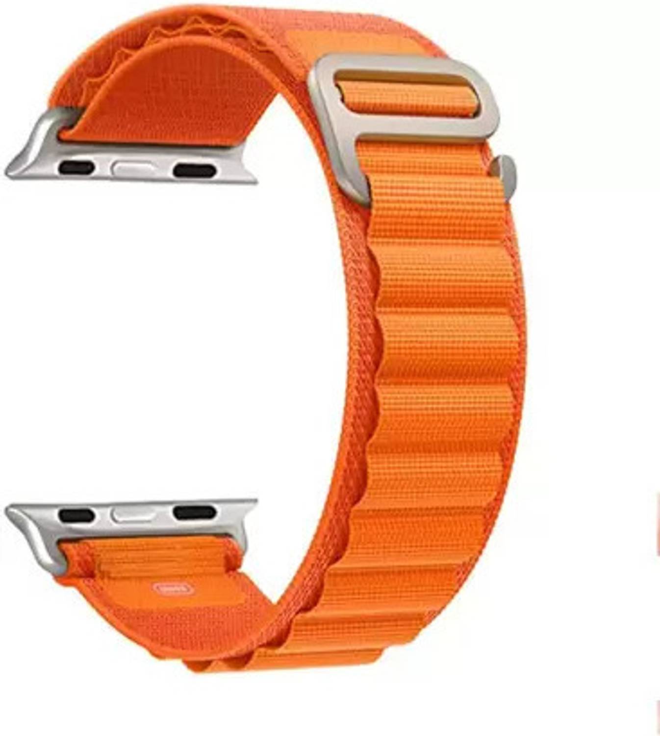HiWatch 2.5 inch AlpNylon Bands/Straps Compatible with ine Loop Watch 49mm 45mm 44mm 42mm Men & Women, Adjustable Strap with Metal G-Hook Premium Strap in orange color for iWatch Ultra Series SE 8 7 6 5 4 3 2 1 (Only Alpine Loop Strap for Apple iWatch, Watch NOT Included) Smart Watch Strap