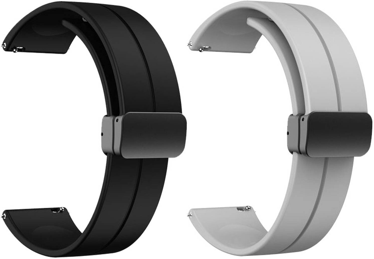 AOnes Pack of 2 Silicone Belt Magnetic Folding Buckle for Tagg Verve Engage 2 Smart Watch Strap
