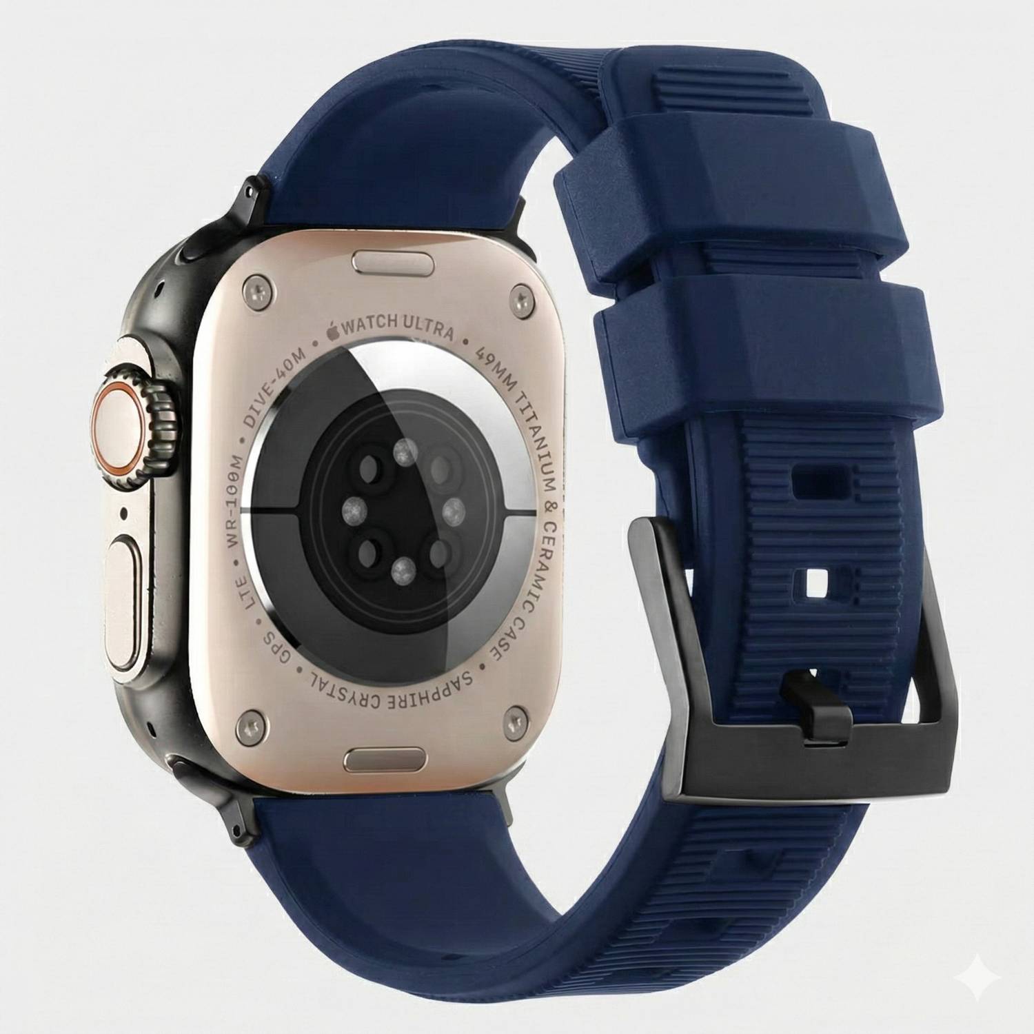KICKSTORM Rugged Silicone Sport Band Adjustable Sport Breathable Strap (Watch Not Included) Sweatproof & Adjustable Watch Strap Ultra1/Ultra2/ 9/8/7/6/5/4/3/2/1/SE Compatible For Strap 49mm /45mm/44mm/42mm Smart Watch Strap Smart Watch Strap