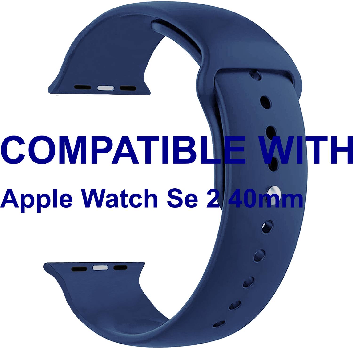 ACM WSM2P40DBL1706 Sliding 44mm 49mm Watch Strap Silicone Belt for Apple Watch Se 2 40mm Smartwatch Dark Blue Smart Watch Strap