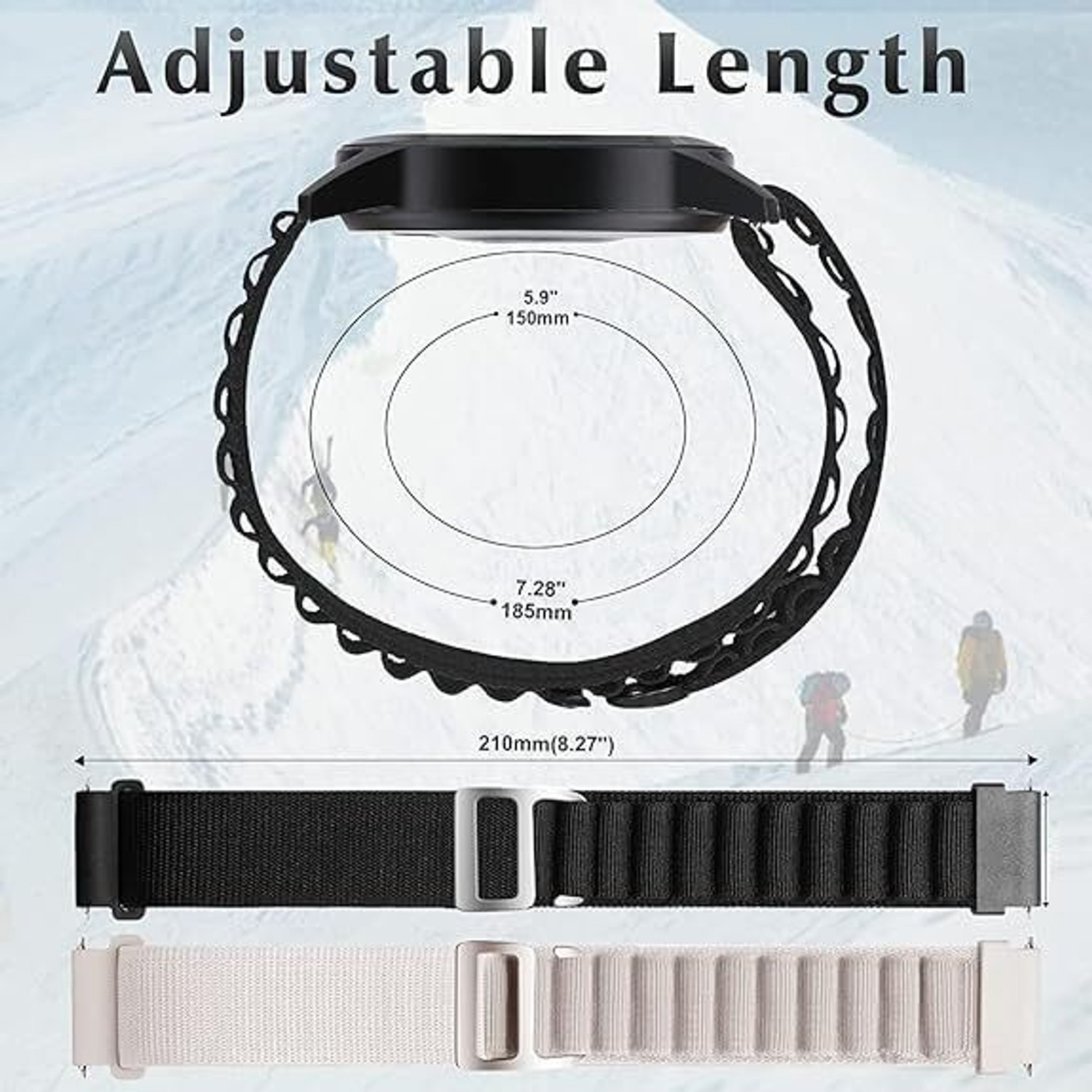 Image of KHR 6 inch Combo 20mm Watch Strap Trail , Alpine Loop Bands 20 MM (For Model See Images) KHR11531 Smart Watch Strap