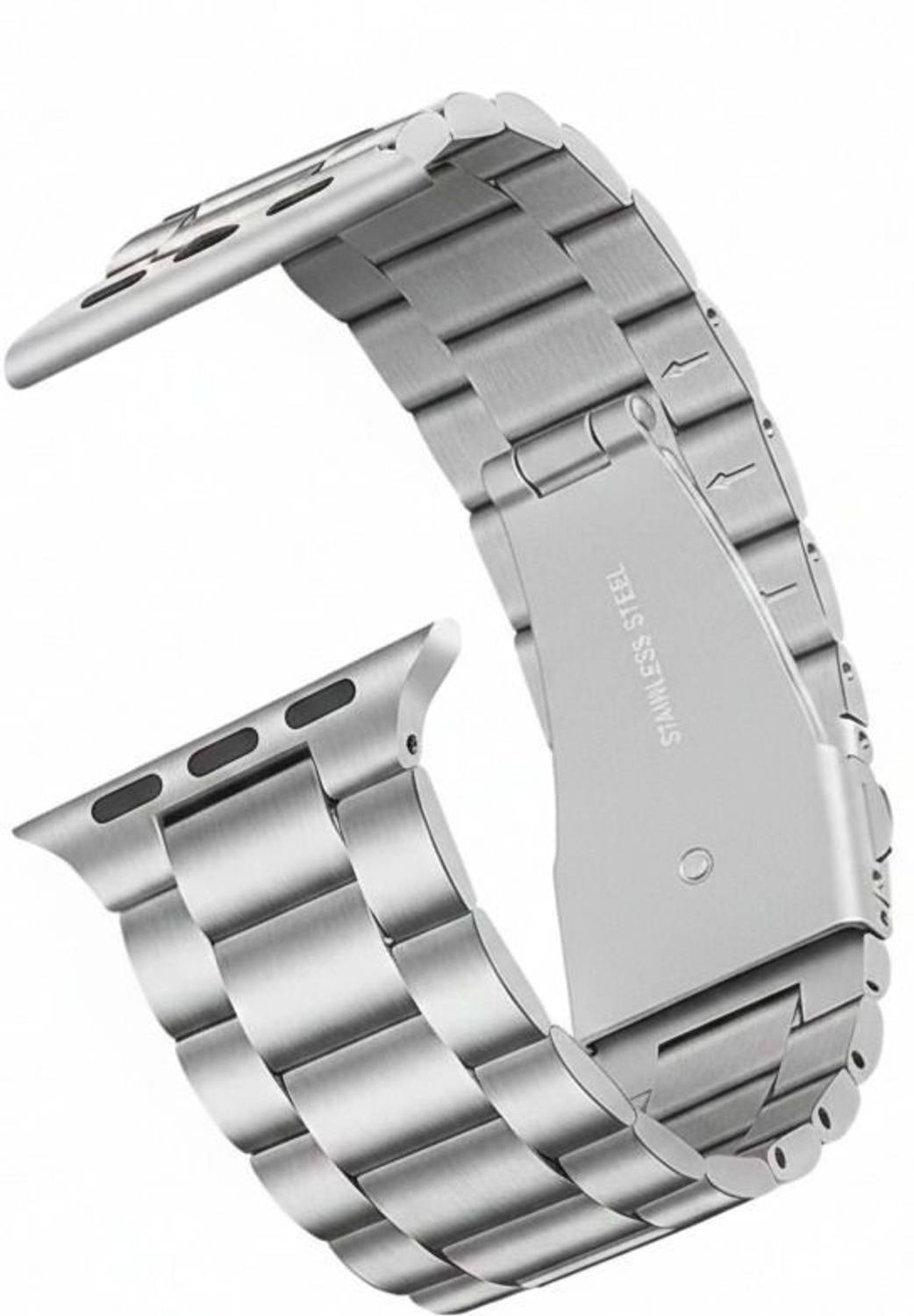 PREMBROTHERS 3.5 cm Folding Clasp Secure Lock, Stainless Steel Metal Chain Strap Compatible with Ultra Watch series 11,10 46mm,series 9/8/7/45mm,series 6/5/4 44mm,ultra 1,2 Smart Watch Strap