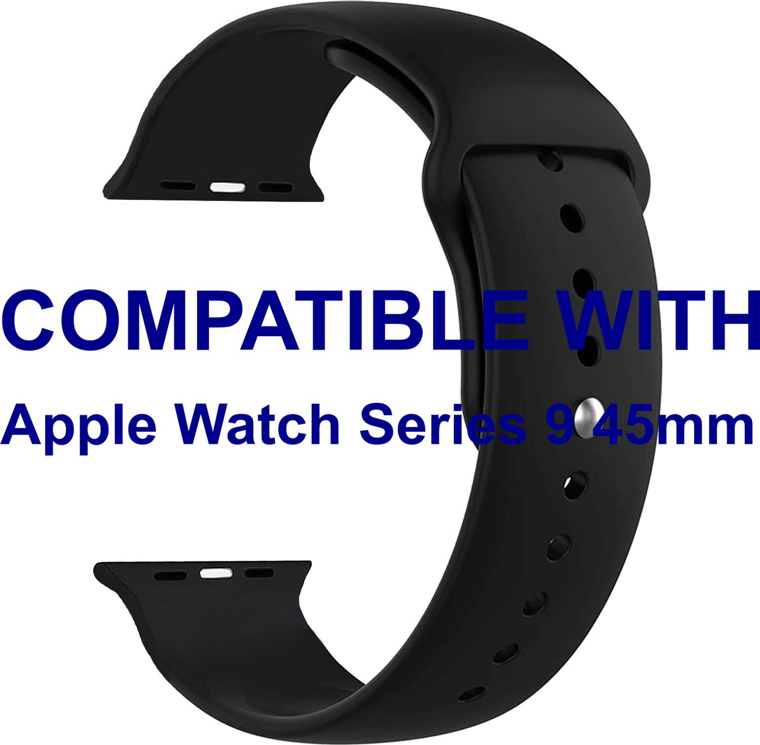 ACM WSM2P40BK1711 Sliding 44mm 49mm Watch Strap Silicone Belt for Apple Watch Series 9 45mm Smartwatch Black Smart Watch Strap