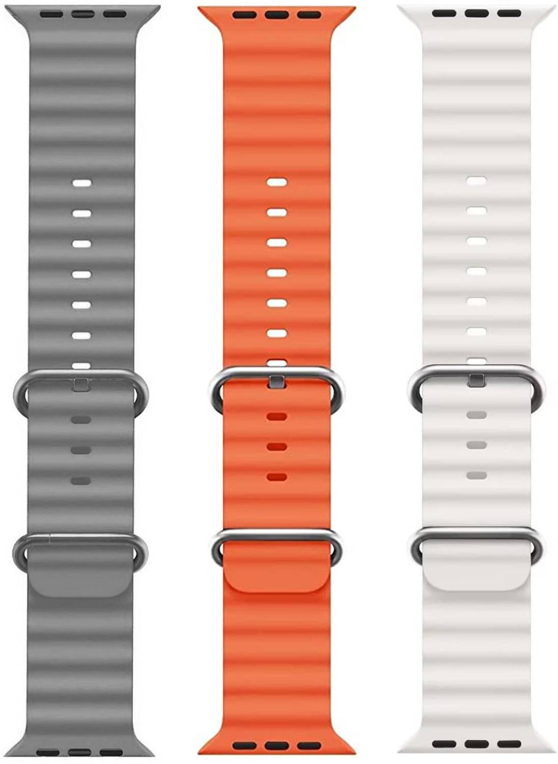 BLACK LOVIES 44 mm Ocean Smart Watch Strap Belt for Ultra Watch 49 mm, Series 8 / 7 45 mm, Series 6 / 5 / 4 44 mm, Series 3 / 2 / 1 42 mm, T800 Ultra, Watch 8 Ultra, i8 Pro Max, W26, S8 Ultra, Smart Watch Strap