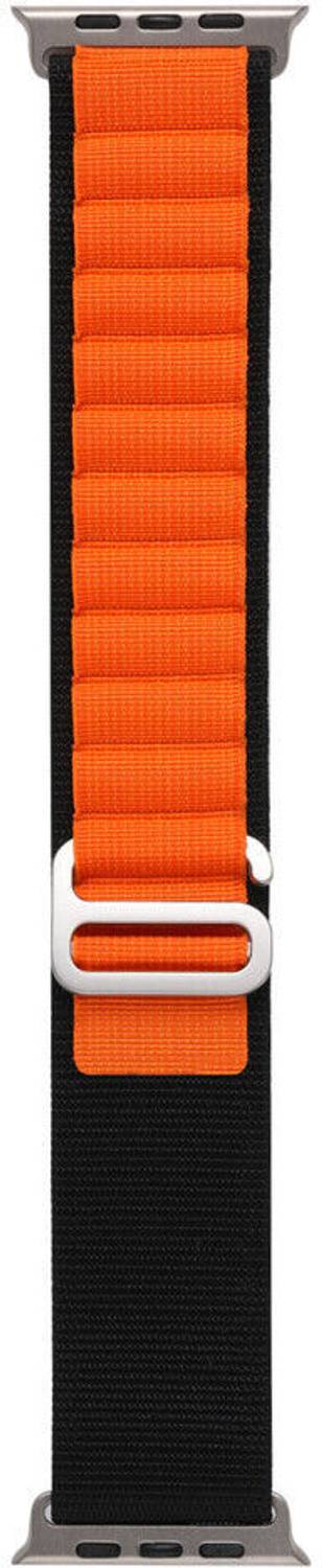 ABSOLUTE LIFESTYLE 2.5 inch Alpine Loop Nylon Bands/Straps Compatible with Watch 49mm 45mm 44mm 42mm Men & Women, Adjustable Strap with Metal G-Hook Premium Orange with Black Strap for iWatch Ultra Series SE 8 7 6 5 4 3 2 1 (Only Alpine Loop Strap, Watch NOT Included) Smart Watch Strap