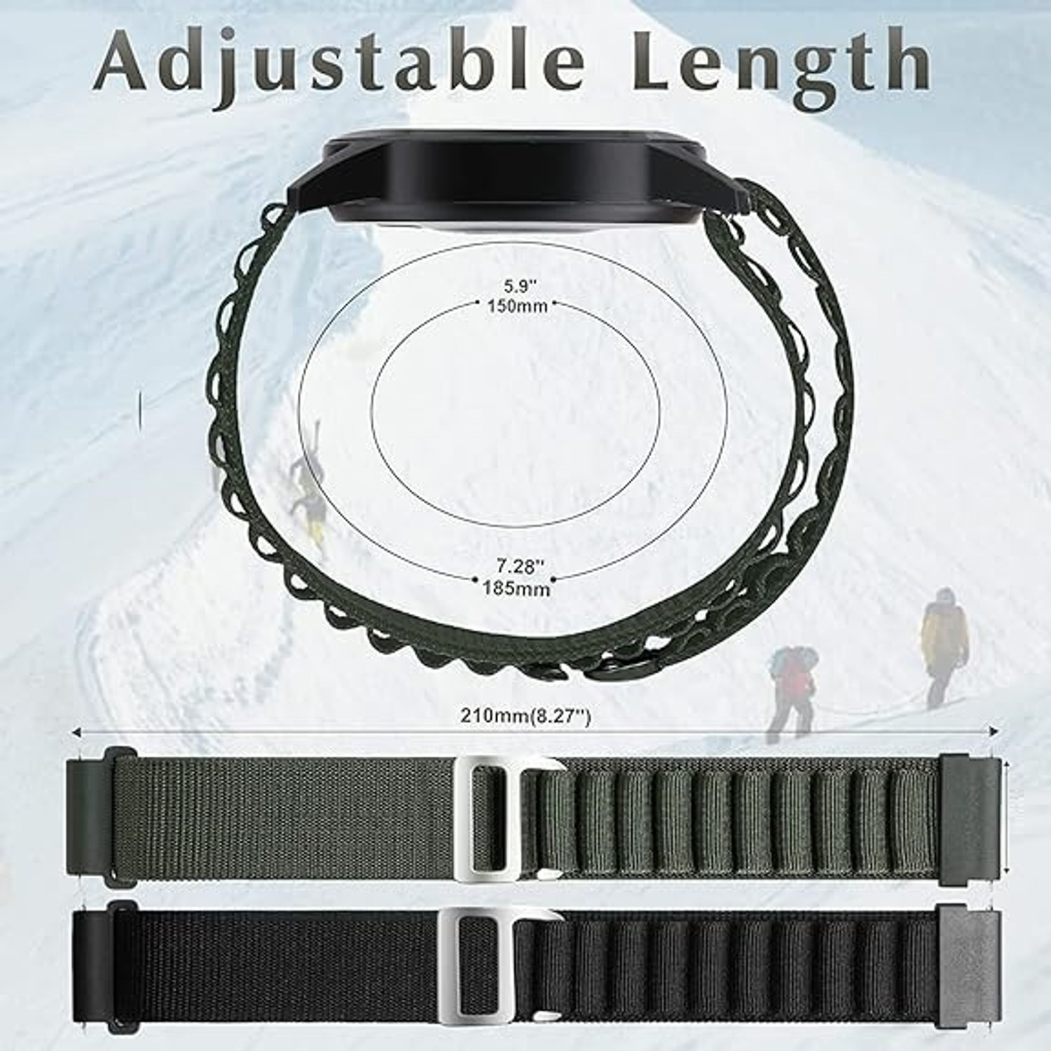 Image of KHR 20mm Nylon Loop Belt for Realme, Noise Colorfit, Fireboltt, Boat for All 20MM Smart Watch Strap