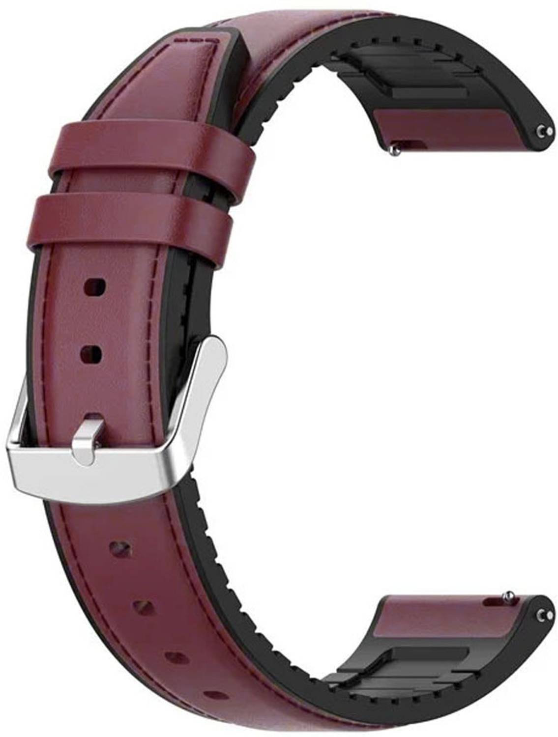 AOnes 22mm Watch Strap Leather Silicone Belt for Garmin Forerunner 970 Smart Watch Strap