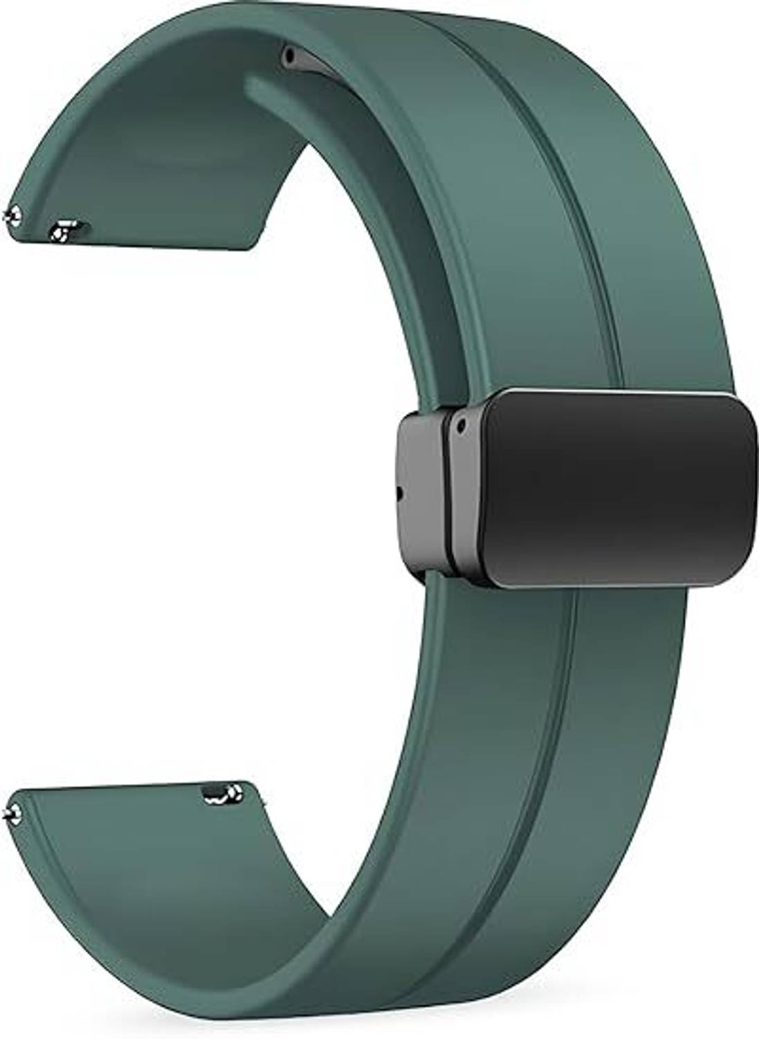 SwapME 22 mm 22MM Silicone Strap with Folding Magnetic Lock Compatible with ColorFit Ultra/Ultra 2,Vision,Caliber, Pro 3, Active/GPS, Buzz, Nav/Nav+, Endure ,Fossil Gen 5E, Gen 5 Carlyle, Gen 6 44mm , OnePlus Watch 46MM Smart Watch Strap