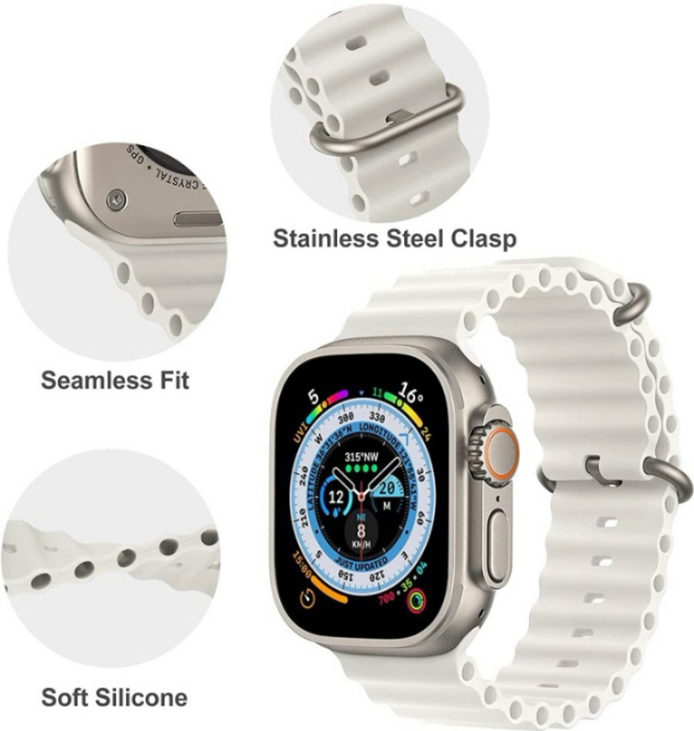 Image of Flipkart SmartBuy 3 cm Ultra Watch Strap, Smart Watch Strap Belt for Ultra Watch 45 /44 /42 /49MM Size Smart Watch Strap