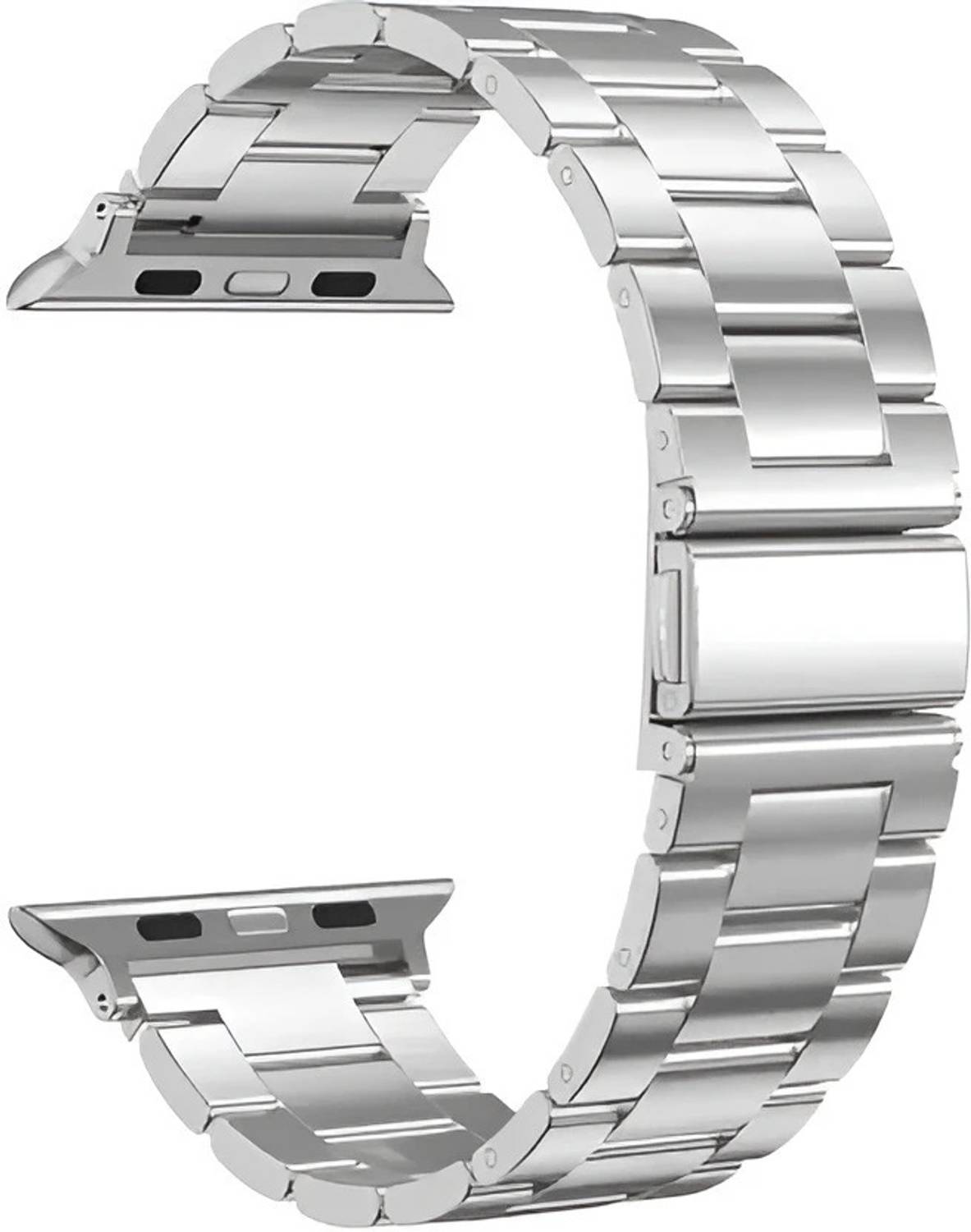 PREMBROTHERS 3.5 cm Folding Clasp Lock, Chain Strap Compatible with Watch Series SE/6/7/5/4/3/2/1 Smart Watch Strap