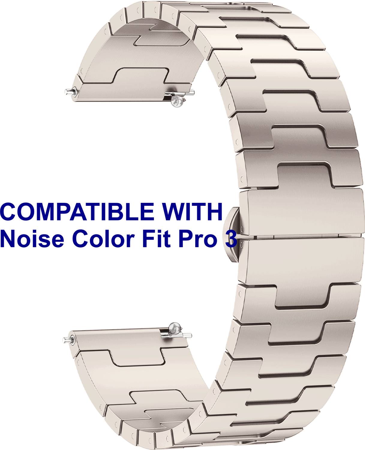 ACM WSM37Y22ST2131 Watch Strap Metal Steel 22mm for Noise Color Fit Pro 3 Smartwatch Starlight Smart Watch Strap