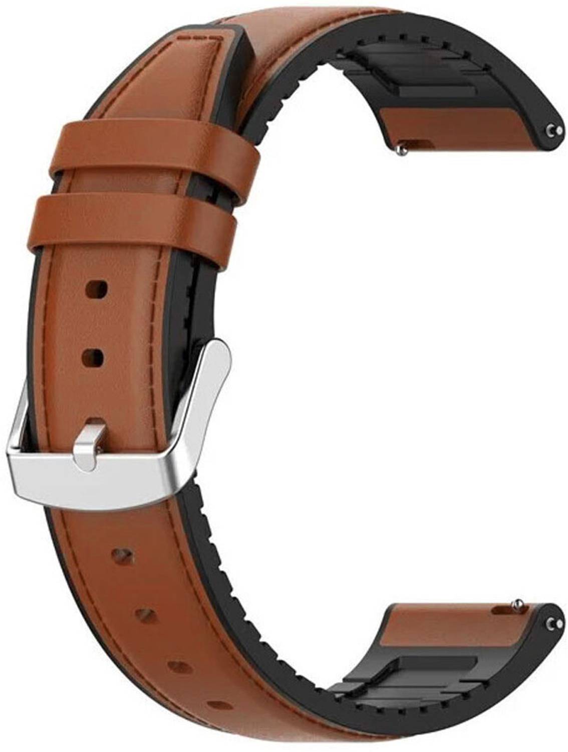 AOnes 22mm Watch Strap Leather Silicone Belt for Realme Watch S2 Smart Watch Strap