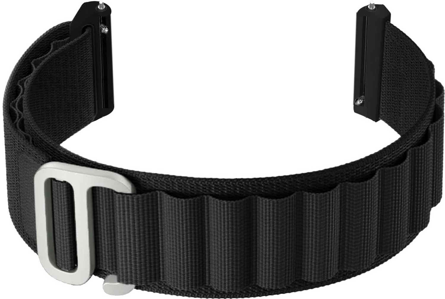 Image of ACM Watch Strap Nylon Hook for Noise Noisefit Twist Go Smartwatch Belt Band Black Smart Watch Strap