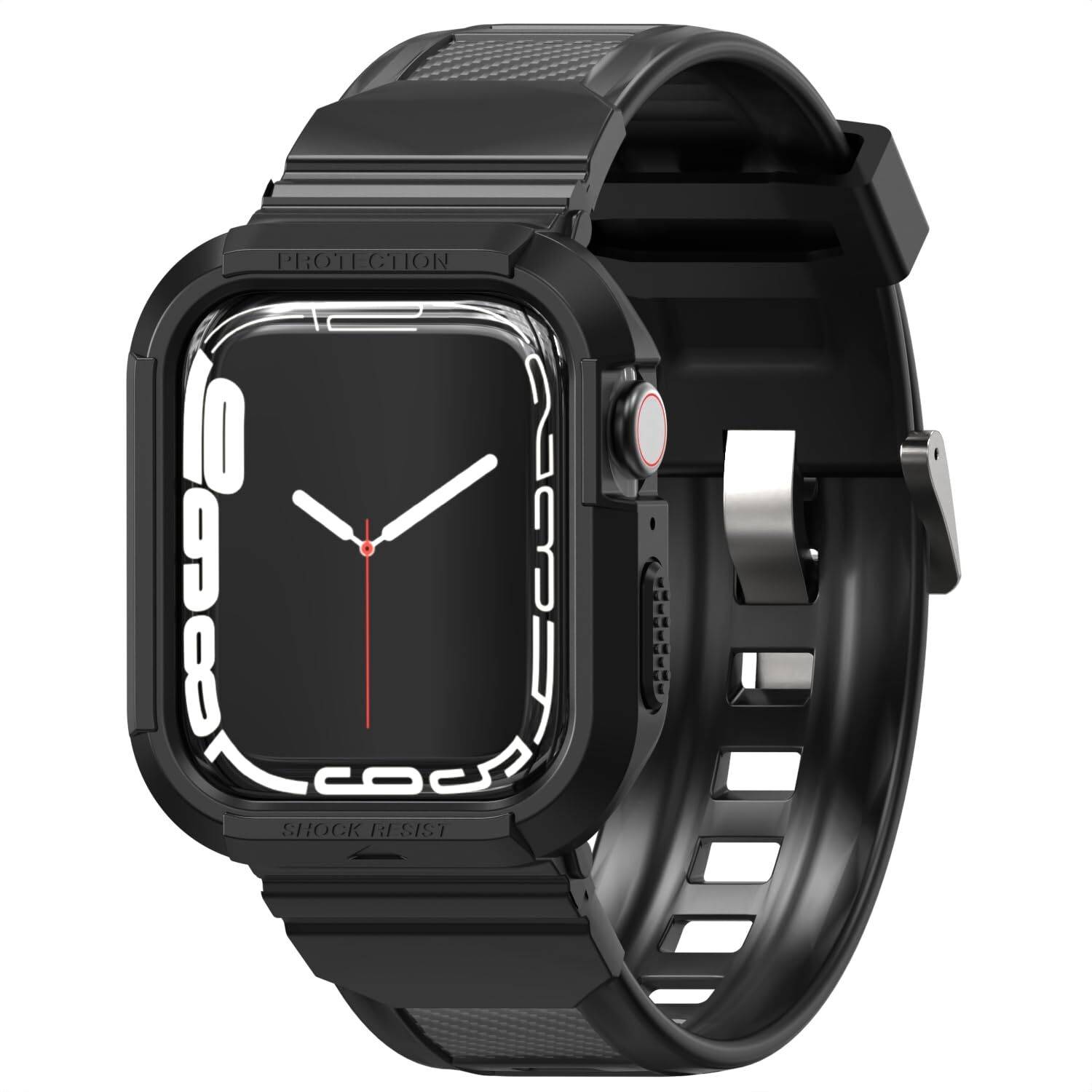 sounce Rugged Armor Band Strap Compatible with iWatch (Watch Not Included) Smart Watch Strap