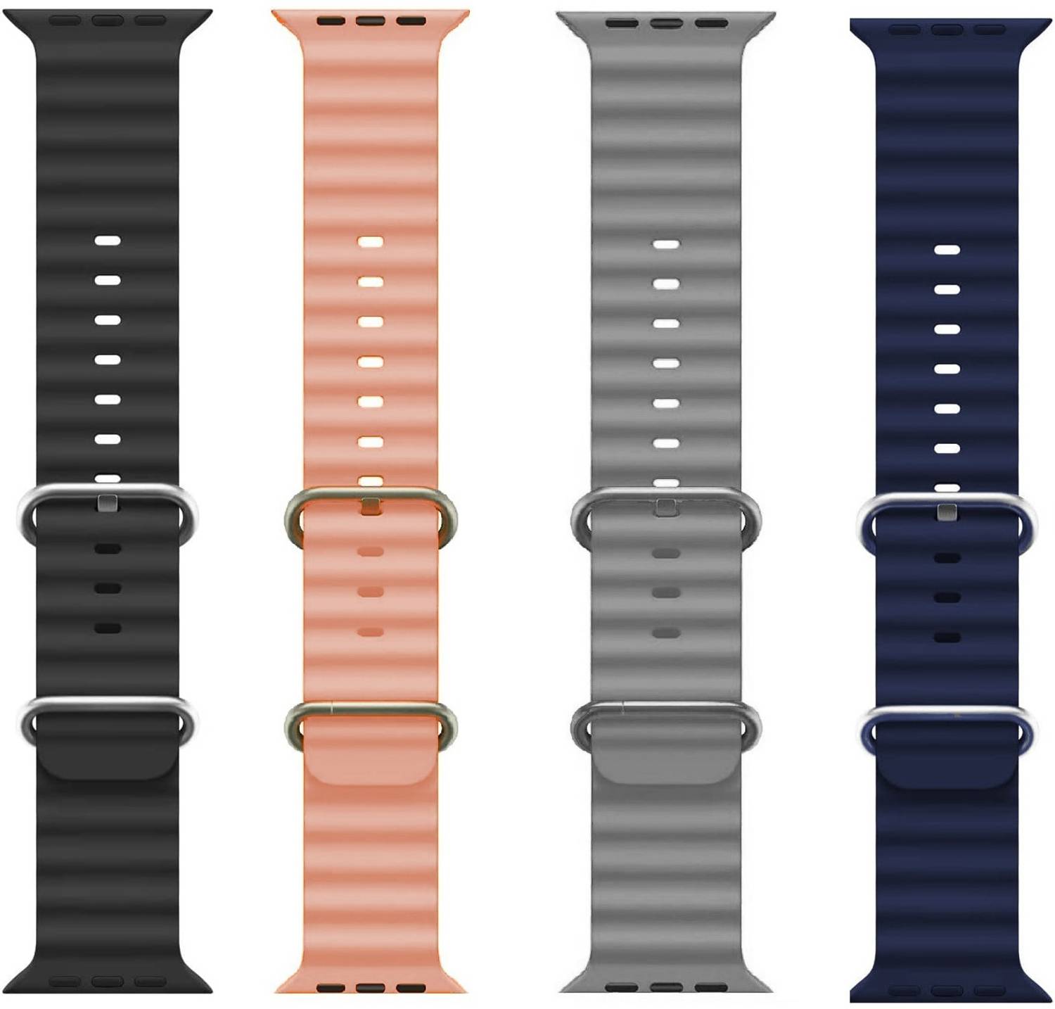 BLACK LOVIES 44 mm Ocean Smart Watch Strap Belt for Ultra Watch 49 mm, Series 8 / 7 45 mm, Series 6 / 5 / 4 44 mm, Series 3 / 2 / 1 42 mm, T800 Ultra, Watch 8 Ultra, i8 Pro Max, W26, T800 Smart Watch Strap