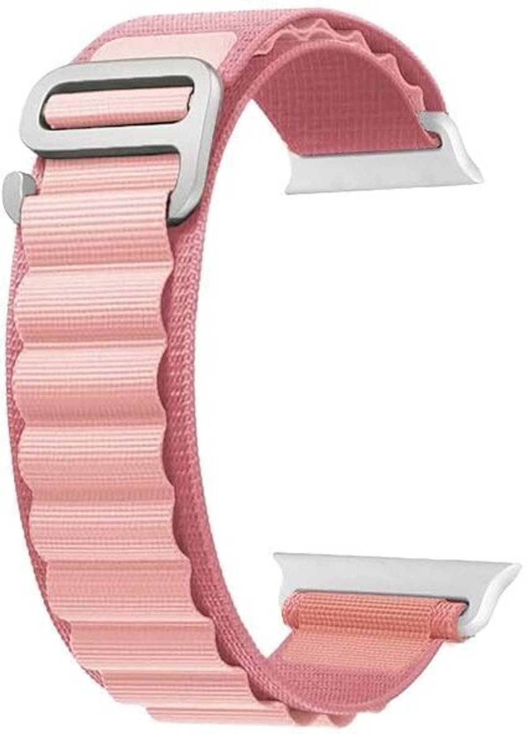 ABSOLUTE LIFESTYLE 2.5 inch Alpine Loop Nylon Bands/Straps Compatible with Watch 49mm 45mm 44mm 42mm Men & Women, Adjustable Strap with Metal G-Hook Premium pink Strap for iWatch Ultra Series SE 8 7 6 5 4 3 2 1 (Only Alpine Loop Strap, Watch NOT Included) Smart Watch Strap