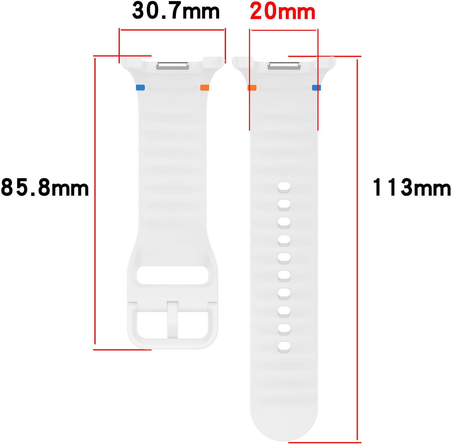 Image of Zapper Silicone Strap for Galaxy Watch 8 / Watch 8 Classic (Upgraded Silicone Color Points) Smart Watch Strap