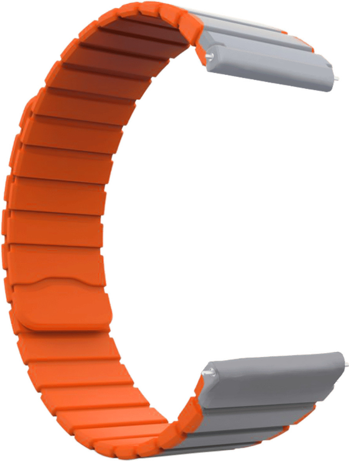 Image of DailyObjects 13 cm Grey-Orange Rim Snap On Universal WatchBand for Samsung /OnePlus /Fitbit Smartwatches (22mm) Smart Watch Strap Smart Watch Strap