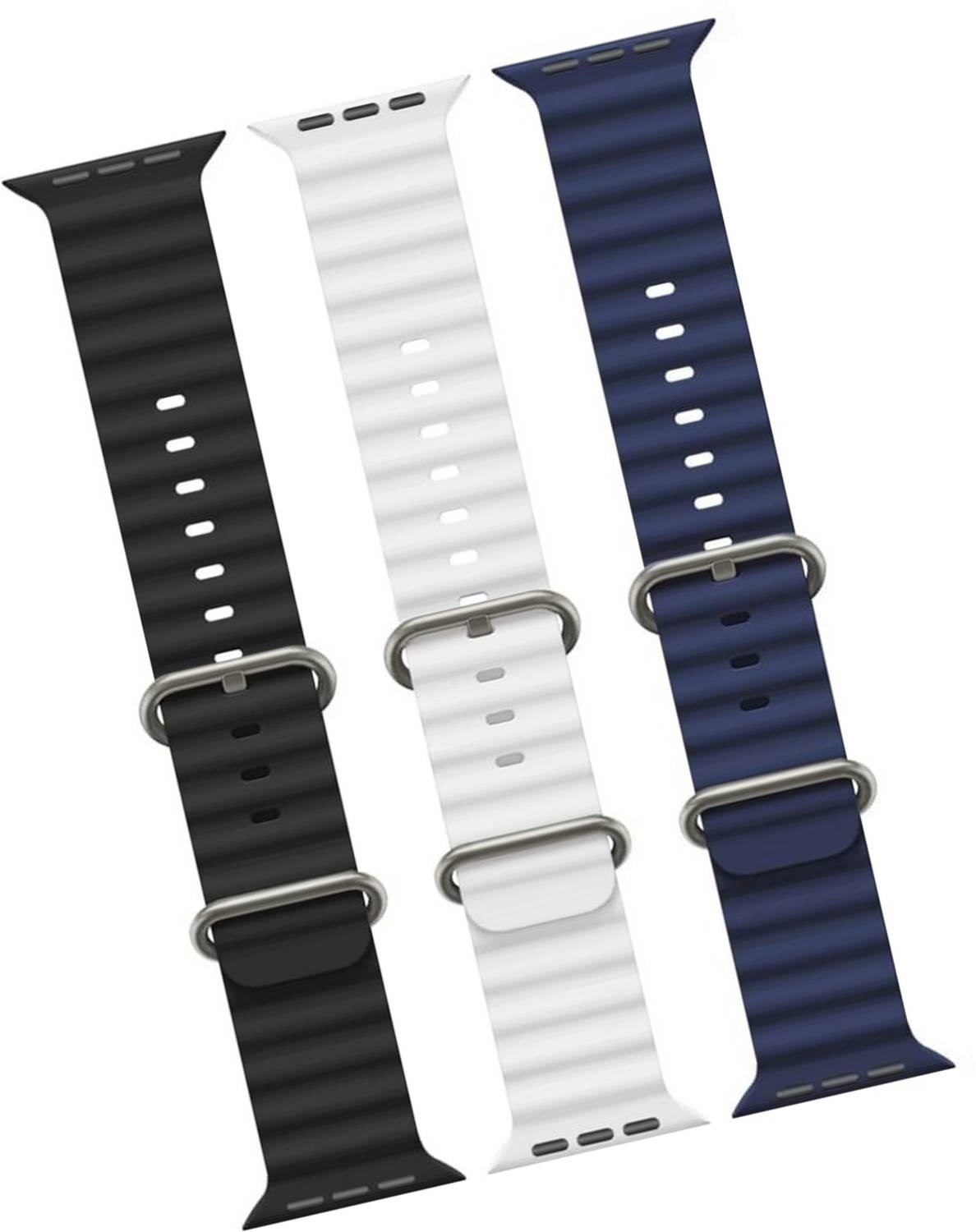 Antoj Smart Watch strap for T800, T900, T10, I8 pro,I7 pro, S8 ultra, watch 8, Watch 9 of size 49mm 45mm 44mm 42mm(black, White, blue ) Smart Watch Strap