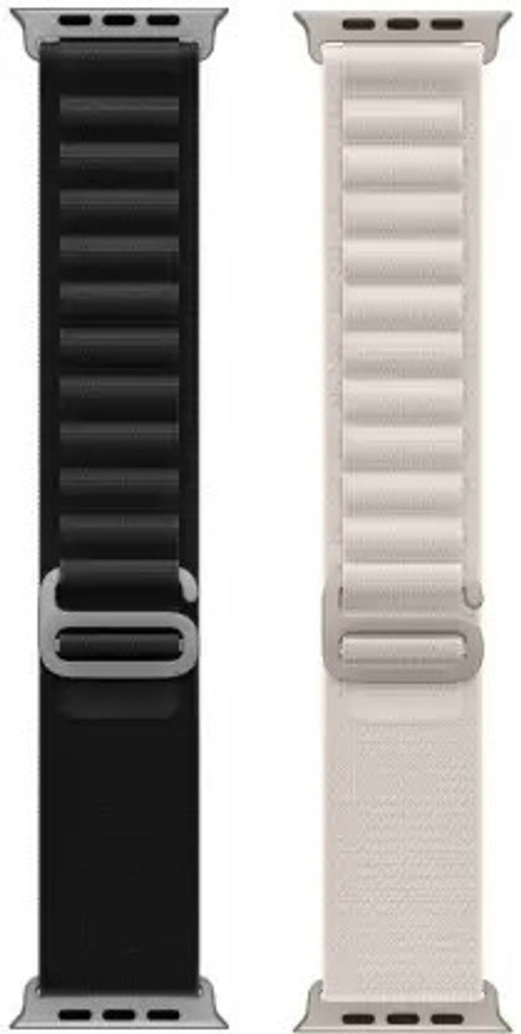 Geo SPORTS 2.5 inch Alpine loop Adjustable Metal G-Hook Premium black and white Strap Smart Watch Strap