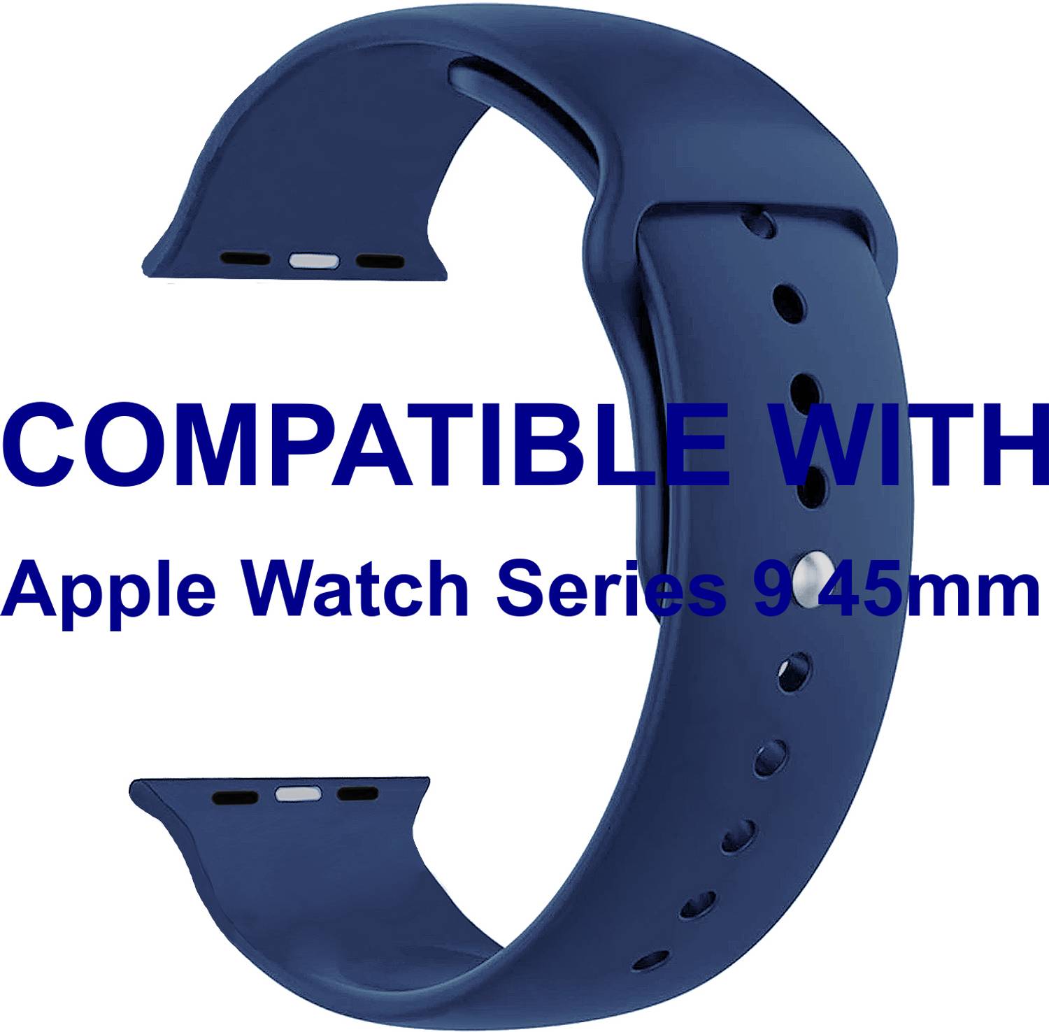 ACM WSM2P40DBL1711 Sliding 44mm 49mm Watch Strap Silicone Belt for Apple Watch Series 9 45mm Smartwatch Dark Blue Smart Watch Strap
