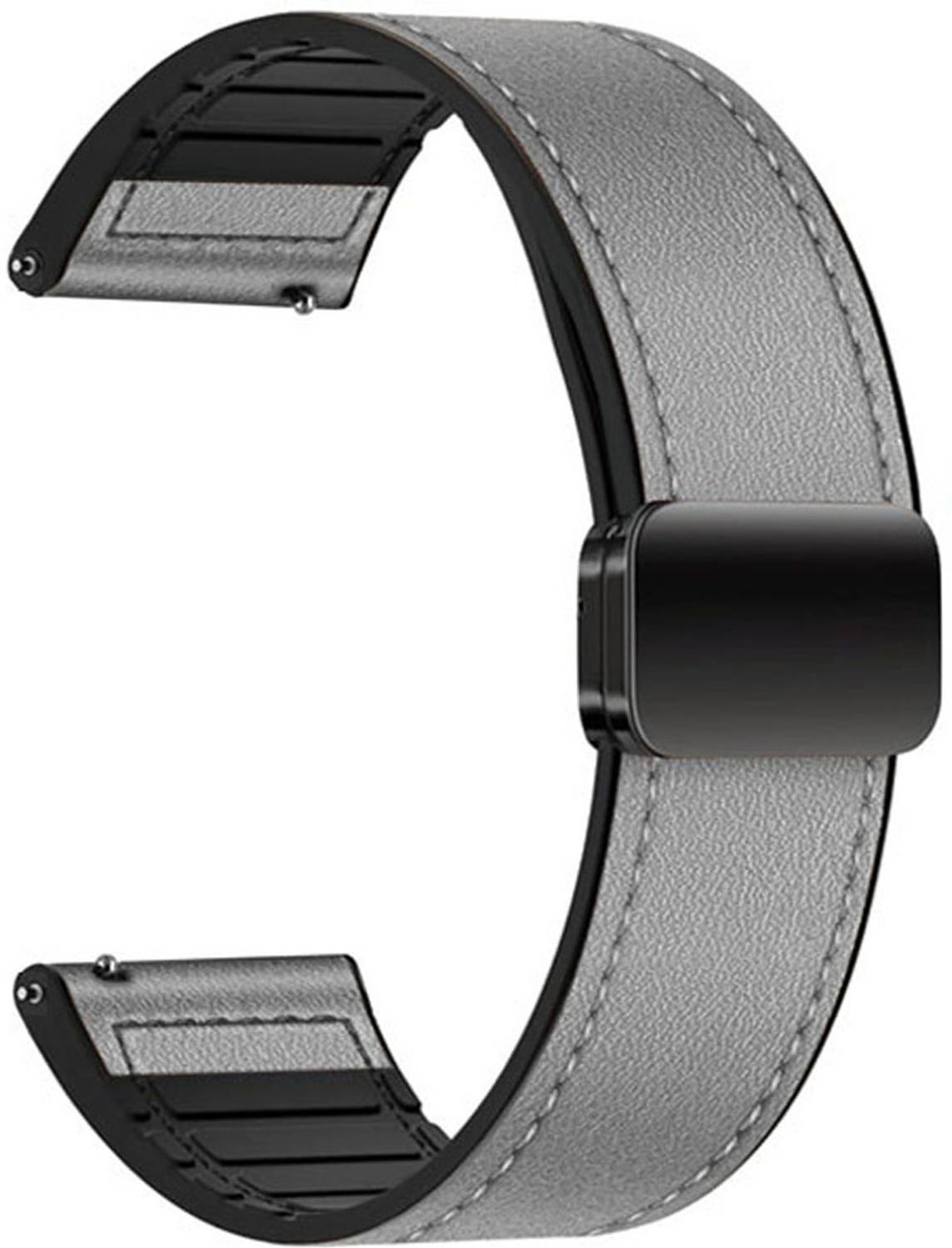 AOnes Watch Strap Leather Silicone Magnetic Belt 22mm for Noise Thrive 1.85 Inch Smart Watch Strap