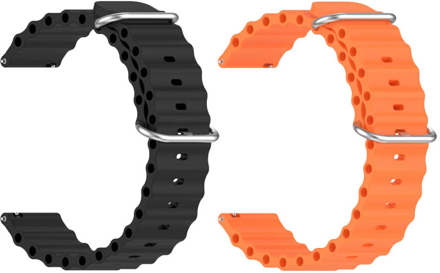 AOnes Pack of 2 Ocean Silicone Watch Bands for Moto 360 2Nd Gen 42Mm Smart Watch Strap