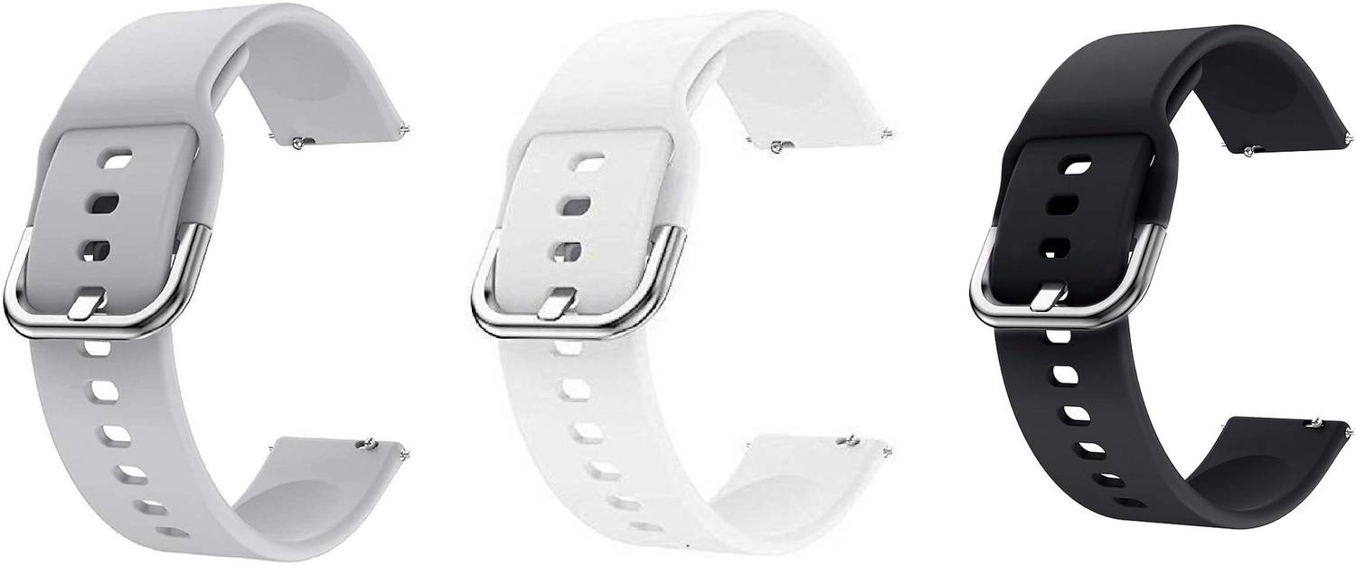 BLACK LOVIES 22 mm 22 MM SILICON STRAP (PACK OF 3) Smart Watch Strap