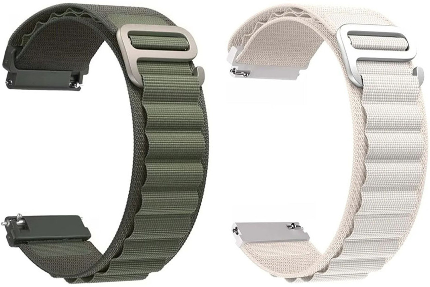 Image of AOnes Pack of 2 Alpine Nylon Loop Watch Strap for Amazfit Gtr | Amazfit Gtr 2 | Amazfit Gtr 2E Watch Belt Smart Watch Strap