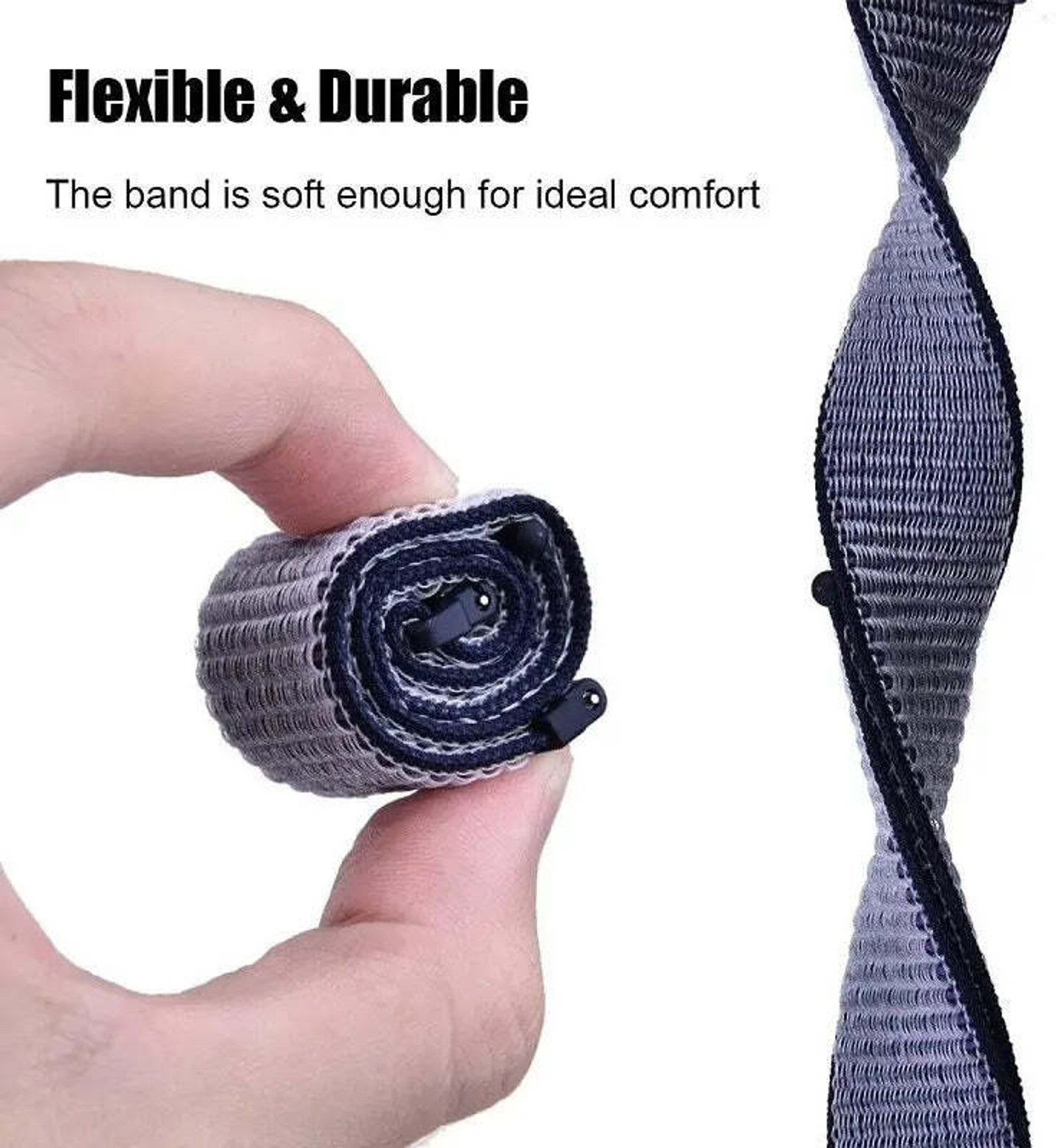 Image of valente Nylon Loop Strap Compatible with Huawei Band 8 /9 /10 - Soft, Adjustable & Breathable Replacement Band Smart Band Strap