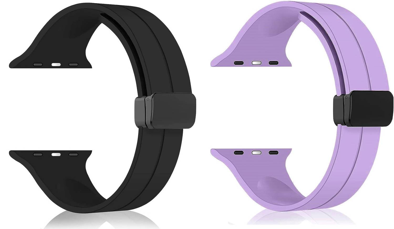 BLACK LOVIES 44 mm Soft Silicon Magnetic Smart Watch Strap Belt for Ultra Watch 49 mm, Series 8 / 7 45 mm, Series 6 / 5 / 4 44 mm, Series 3 / 2 / 1 42 mm, T800 Ultra, Watch 8 Ultra, i8 Pro Max, W26, T800 Smart Watch Strap