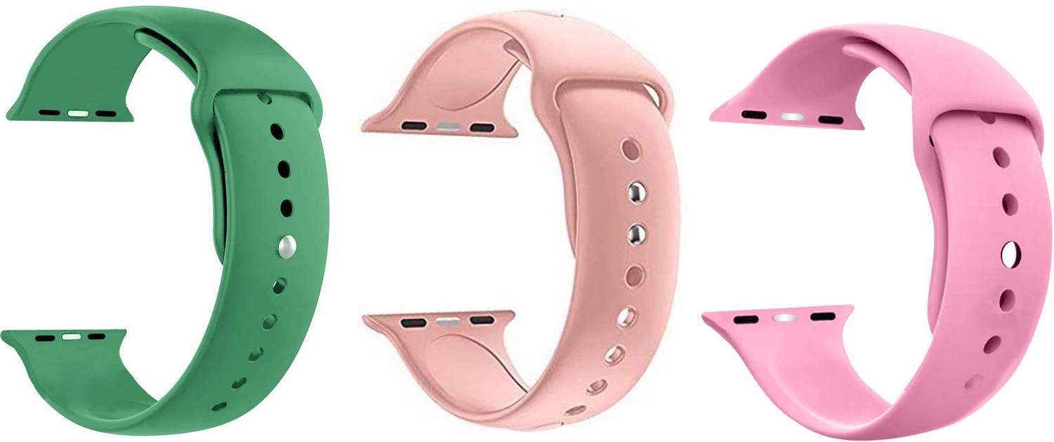 Antoj Smart Watch Strap Belt for Ultra Watch 49 mm, Series 8 / 7 45 mm, Series 6 / 5 / 4 44 mm, Series 3 / 2 / 1 42 mm, T800 Ultra, Watch 8 Ultra, i8 Pro Max, W26, T800.(light green,peach,pink) Smart Watch Strap