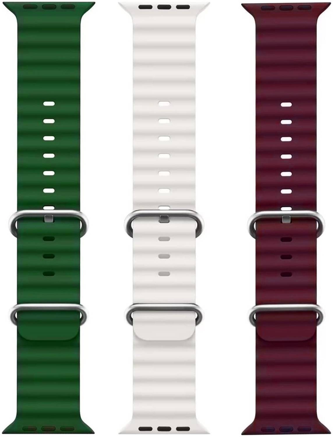 BLACK LOVIES 44 mm Ocean Smart Watch Strap Belt for Ultra Watch 49 mm, Series 8 / 7 45 mm, Series 6 / 5 / 4 44 mm, Series 3 / 2 / 1 42 mm, T800 Ultra, Watch 8 Ultra, i8 Pro Max, W26, S8 Ultra, Smart Watch Strap
