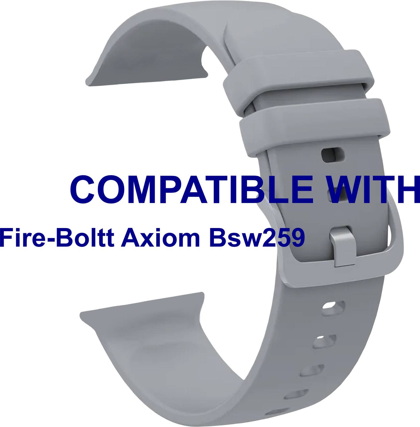ACM WSM24L40GY1697 Sliding 44mm 49mm Watch Strap Silicone Color Hook for Fire-Boltt Axiom Bsw259 Smartwatch Grey Smart Watch Strap