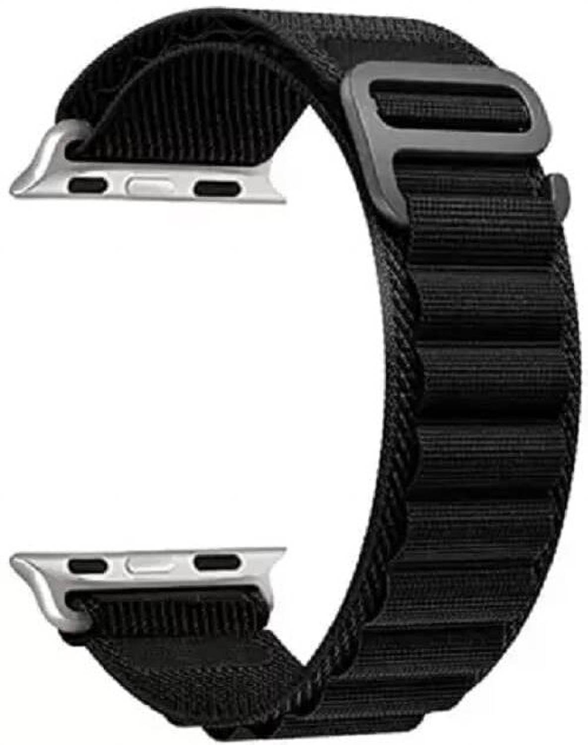 HiWatch 2.5 inch Alpine Loop Nylon Bands/Straps Compatible with Watch 49mm 45mm 44mm 42mm Men & Women, Adjustable Strap with Metal G-Hook Premium Strap in black color for iWatch Ultra Series SE 8 7 6 5 4 3 2 1 (Only Alpine Loop Strap for Apple iWatch, Watch NOT Included) Smart Watch Strap