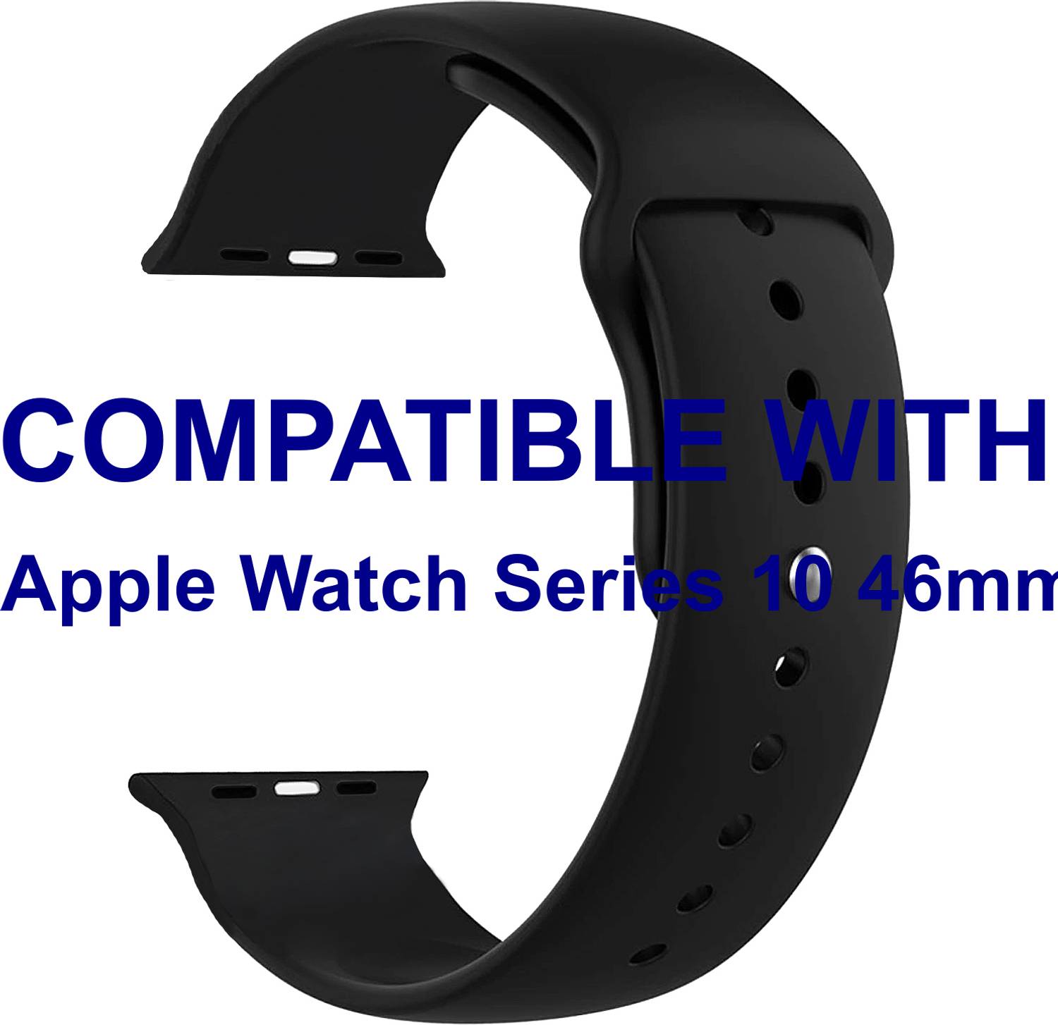 ACM WSM2P40BK1713 Sliding 44mm 49mm Watch Strap Silicone Belt for Apple Watch Series 10 46mm Smartwatch Black Smart Watch Strap