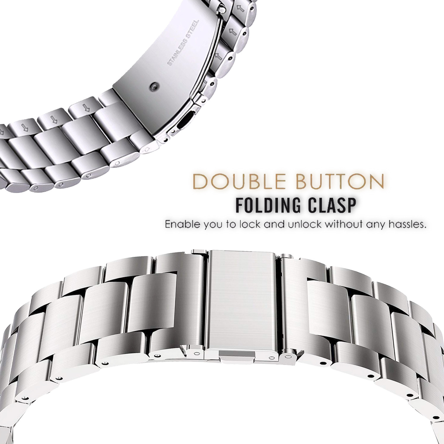 Image of ACM Watch Strap Metal for Fastrack Styler Fr2 Pro Smartwatch Belt Band Silver 3755038 mm Stainless Steel Watch Strap