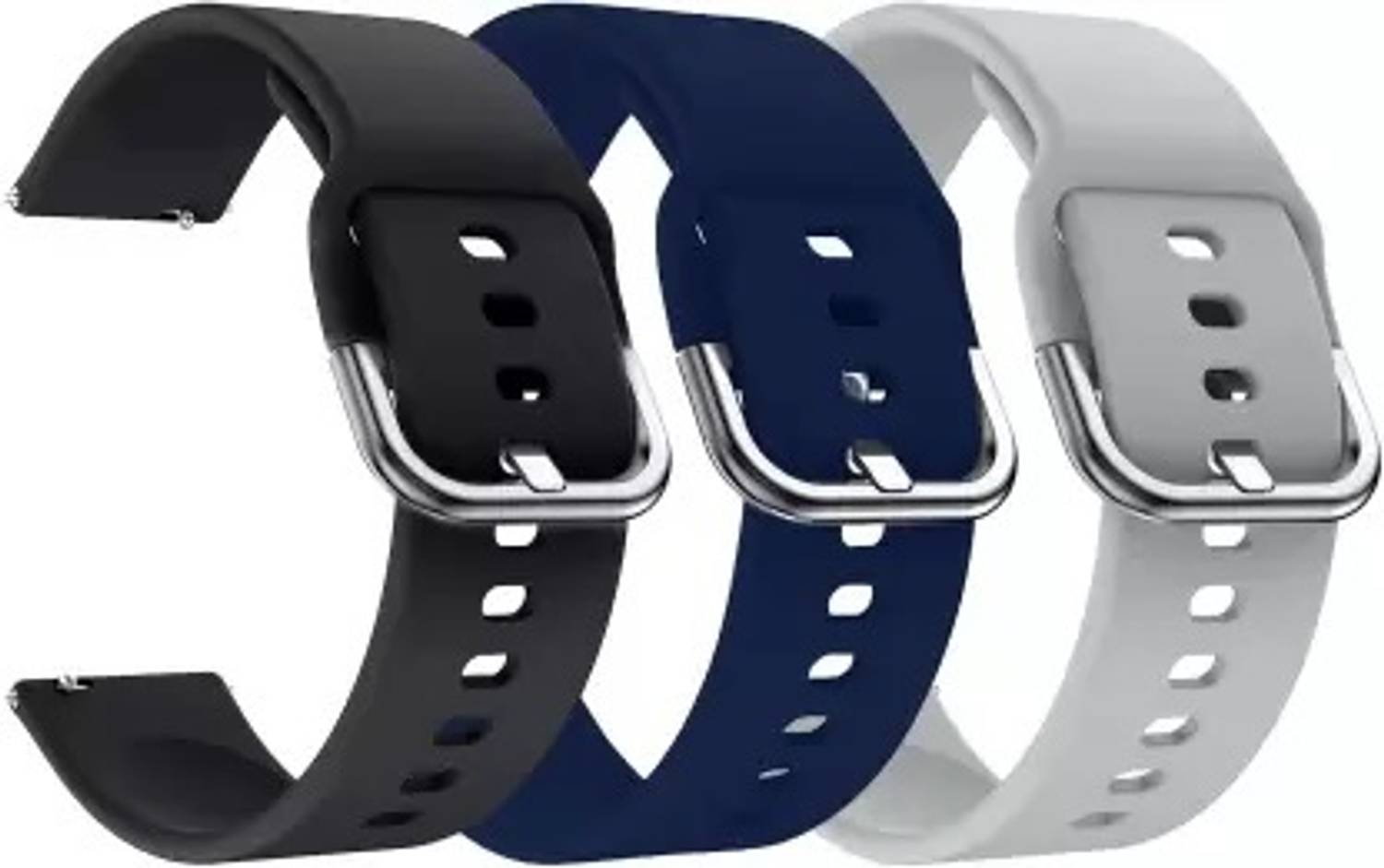 Cheetah 1.5 cm 19 MM Stap Silicon Pack of 3 With Metal Buckle for Noise ColorFit Pro 2 Oxy Boat Strom Smart Watch Strap