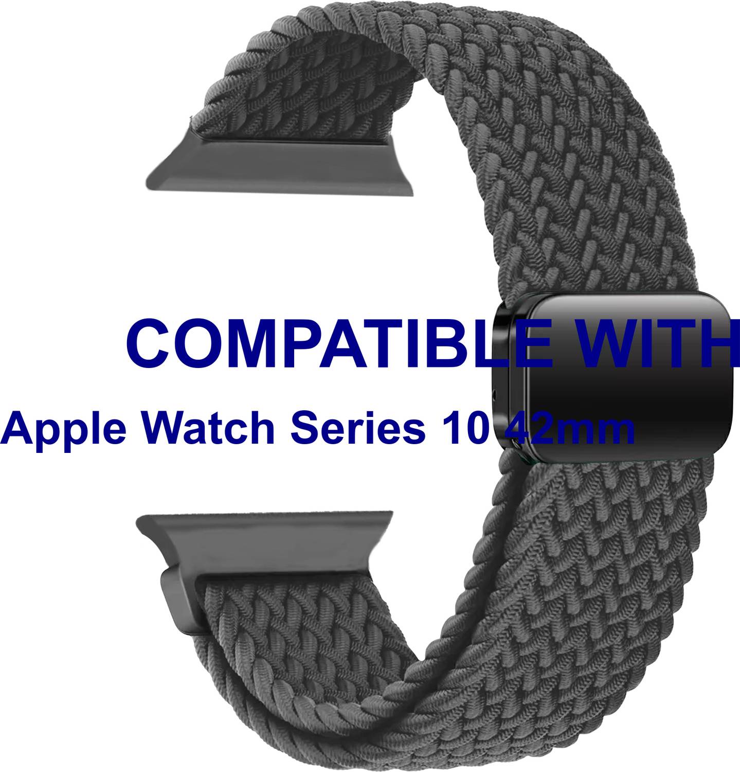 ACM WSM26N40GY1709 Sliding 44mm 49mm Watch Strap Woven Braided Magnetic for Apple Watch Series 10 42mm Smartwatch Grey Smart Watch Strap