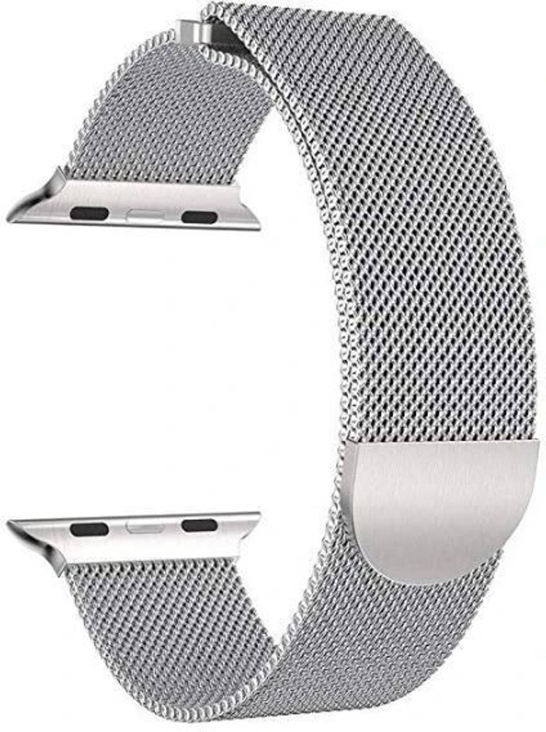 Styleys 2.5 inch Milanese Loop Strap for iWatch 42mm, 44mm Stainless Steel Adjustable Magnetic Belt for iWatch Band Series 1/2/3/4 (Silver) Smart Watch Strap